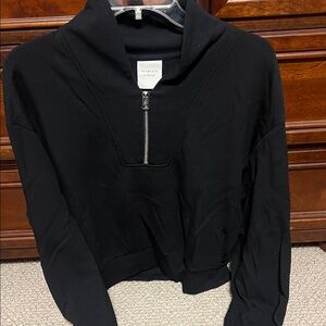 Varley Black 3 Qtr Zip-Up Sweatshirt